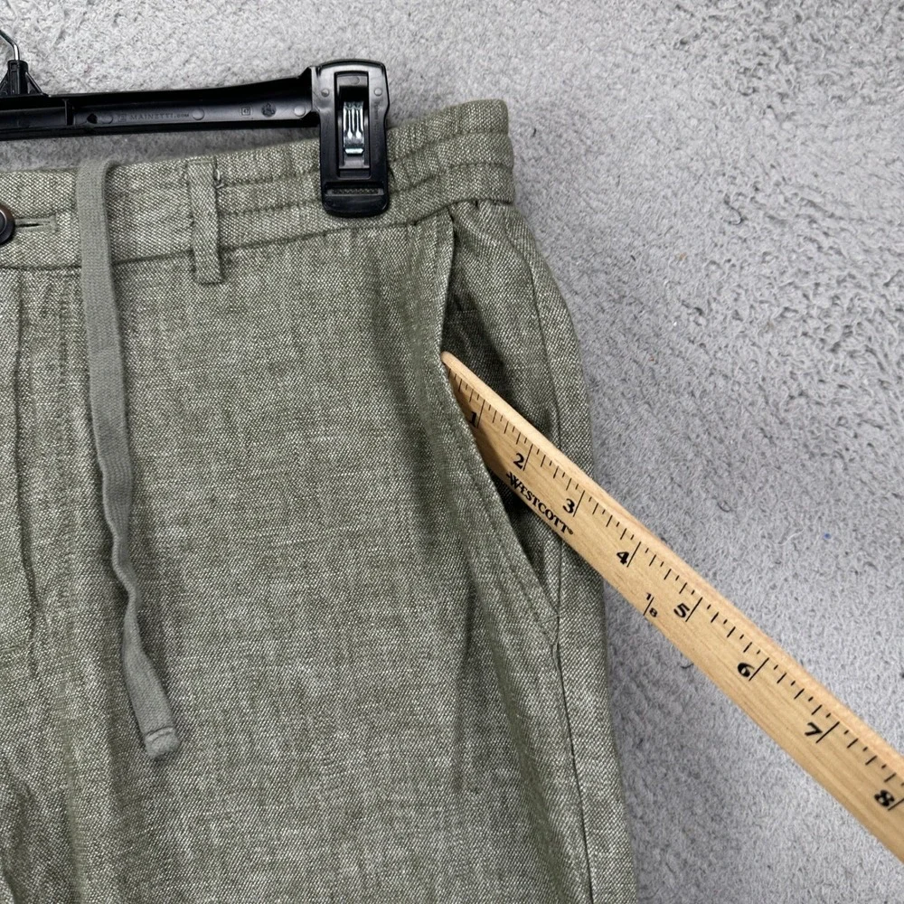 Banana Republic Linen Blend Pants Casual Mens 32X30 Green Athletic Drawstring